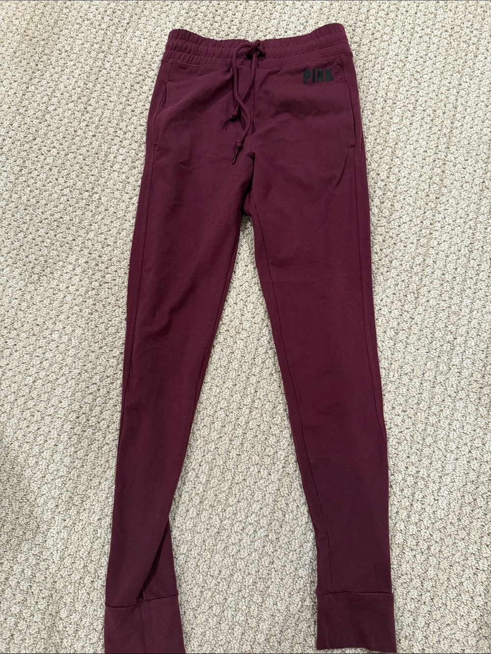 PINK Victoria's Secret Burgundy Drawstring Joggers